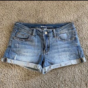 Cuffed Denim Shorts